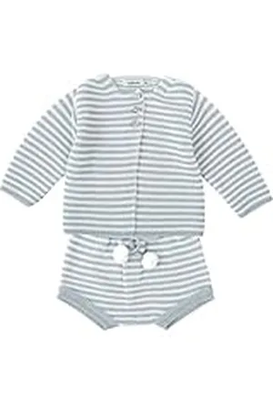 BABIDU Conjunto Ranita Fruncida y Chaqueta de Punto a Juego, , 3 Meses Unisex bebé