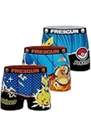 Freegun Calzoncillos para niños Pokémon, Pikachu y Draco (Juego de 3), Talla 10/12 años