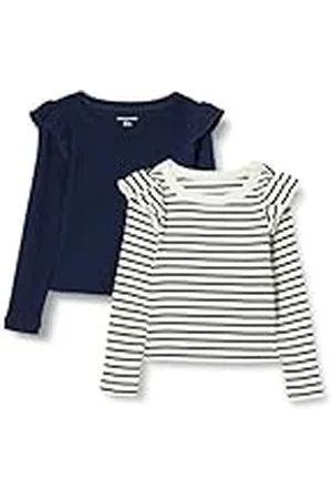 Amazon Camiseta de Manga Larga con Volantes Niña, Pack de 2, , 5 años