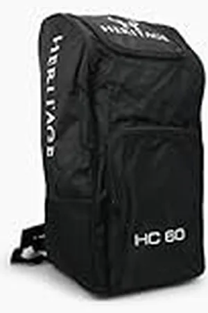 Halston Heritage Shadow - Mochila Deportiva de críquet Negra de 60 litros, Bolsa Grande de Lona Acolchada Ajustable de 60 L