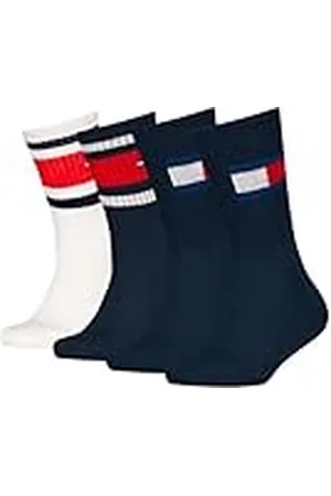 Tommy Hilfiger Flag & Sport Stripe Calcetines clásicos, , 31-34 (Pack de 4) Unisex niños