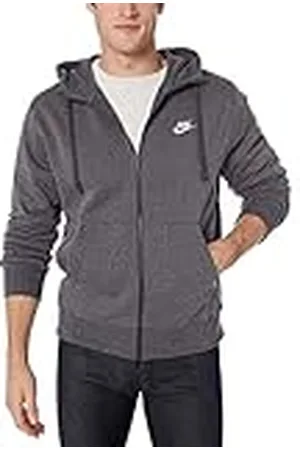 Nike M NSW Club Hoodie FZ BB Sweatshirt, Hombre, Charcoal Heathr/Anthracite/White, 3XL-T