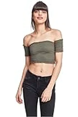 Urban classics Tb2223-ladies Cropped Cold Shoulder Smoke Top, , L para Mujer