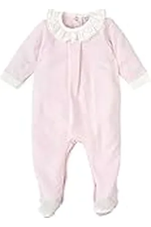 BABIDU Pelele Enterizo de Bebé con Cuello Volante, Manga Larga, Cierre Trasero, Tejido Suave y Cómodo, Puños Contraste, Ideal para Dormir, Gatear o Regalar en Canastilla de Recién Nacido