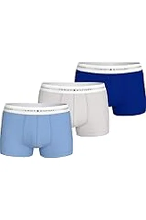 Tommy Hilfiger Calzoncillos bóxer Pack de 3 Hombre Trunks con Logotipo en la Cintura, Multicolor (Vsl BLU/Lght CST/WDG BLU), XL