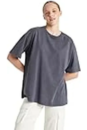DeFacto Crop Tops-Klassisches Basic Damen-Bequemes Oversize Shirt für Frauen Camiseta, , L Mujeres