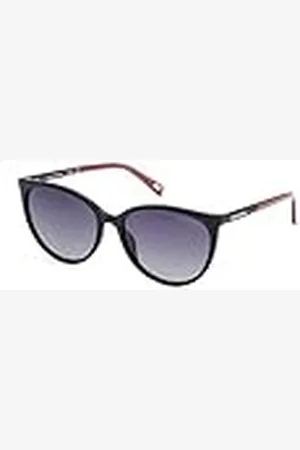 Skechers SE6169 Gafas de Sol para Mujer, Gafas de Sol Casual Ligeras, Lentes Redondas, Lentes Polarizadas Ahumadas, Negro Luminoso