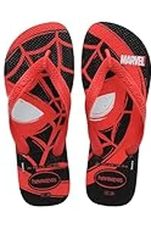 Havaianas Top Marvel Logomania (Mini Me), Chanclas, Black/Red Ruby, 29 EU