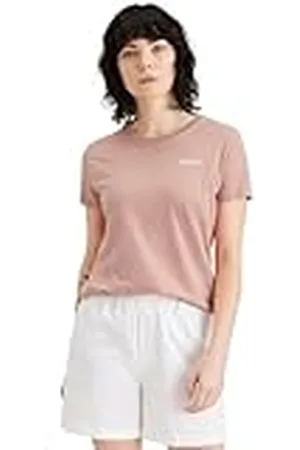 Dockers Logo Tés, Script Graphic tee Cameo Brown (Lucent White), S para Mujer