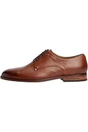Tommy Hilfiger Zapatos Derby Hombre Thunit de Piel, Marrón (Winter Cognac), 43