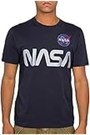 Alpha Industries NASA Reflective T Camiseta, Azul (Rep.Blue-07), M para Hombre