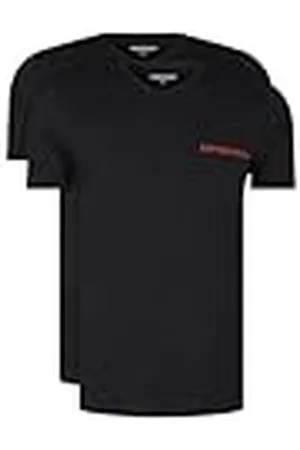 Emporio Armani Core Logoband V-Neck 2-Pack T-Shirt Camiseta, Negro/Negro, XL para Hombre