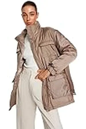 Trendyol Oversize Puffer Standing Collar Woven Jacket Chaqueta, , M para Mujer