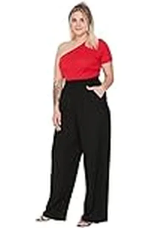 Trendyol Pantalones Holgados de Cintura Normal de Talla Grande, , 42 para Mujer