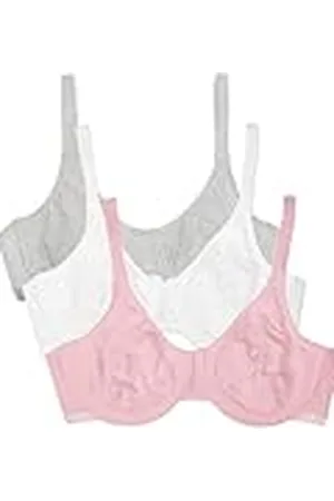Fruit Of The Loom Unlined Underwire Bra-Cotton & Spandex Blend For Natural Shape and Flexibility Sujetador para Camiseta, Opaco, , 90E (Pack de 3) para Mujer