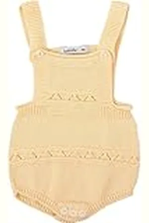 BABIDU Pelele de Punto Modelo Silencio, Pelele con Tirantes Anchos y Detalles Calados Decorativos, Cierre Inferior con Botones, Tejido Suave y Ligero, Ropa Bebé Cómoda y Fresca para el Día a Día