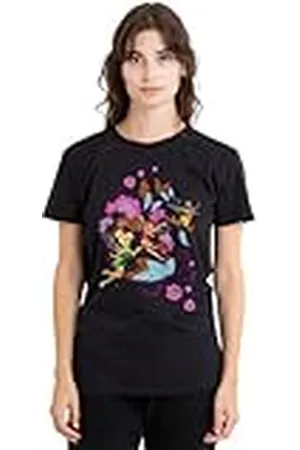Disney Fairies and Butterflies with Tinker Bell, Rosetta Ladies T Shirt, Black Camiseta, , XL para Mujer