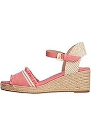Tommy Hilfiger Fringe Canvas Medium Wedge Fw0fw08879, Alpargatas de cuña Mujer, Pink (Washed Cherry), 40 EU