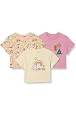 Amazon Camisetas de manga corta Niña, Pack de 3, , 2 años