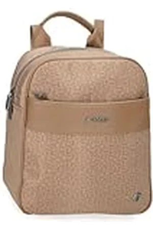 El Potro Luna Mochila Casual Beige, 24x28x10 cms, Poliéster con Detalles en Piel Sintética 6.72L, by Joumma Bags