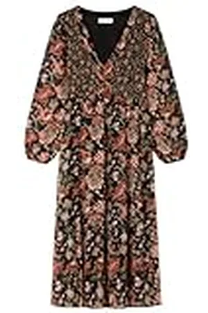 Springfield Vestido Midi con lúrex y Tejido a Contraste en Pecho. Cremallera Invisible en el Interior, , 42 para Mujer