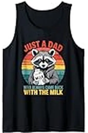 Generic Hombre Just a Dad Who Always Came Back With Milk Funny - Mapache Camiseta sin Mangas