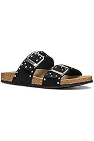 Geox D BRIONIA R I, Sandalia Plana Mujer, Black, 37 EU