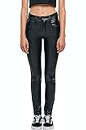 Urban classics Ladies Mid Waist Synthetic Leather Pants Pantalones, , 31 para Mujer