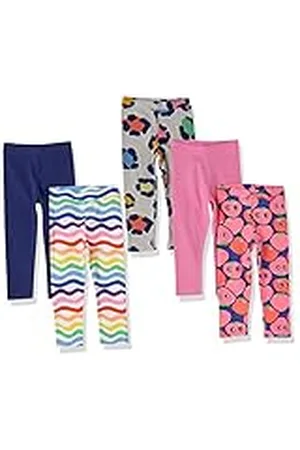 Amazon Leggings Niña, Pack de 5, , 6-7 años