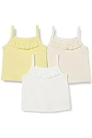 Amazon Camisetas sin mangas de algodón Niña, Pack de 3, , 2 años