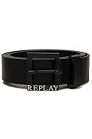 Replay Cinturón de piel para hombre, negro (Black 098), 95 cm