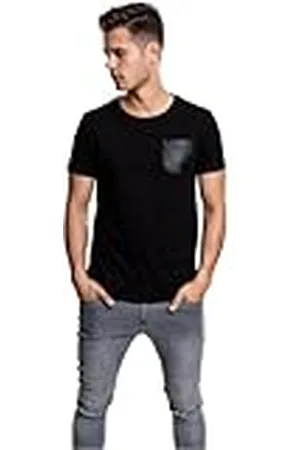 Urban classics Leather Imitation Pocket tee Camiseta, , Small para Hombre