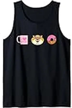 Disney Zootopia Officer Clawhauser Cute Coffee & Donut Emoji Camiseta sin Mangas