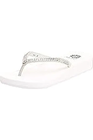 Yellow Box Mujeres Jello Punta Abierta Casual Chanclas, White, Talla 8.5