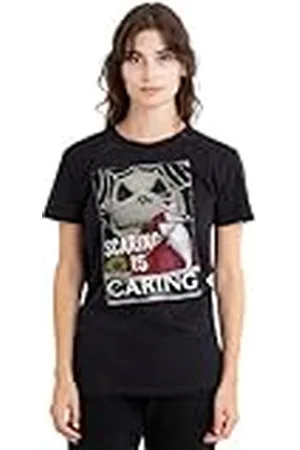 The Nightmare Before Christmas Scaring is Caring Ladies T Shirt, Black Camiseta, , XXL para Mujer