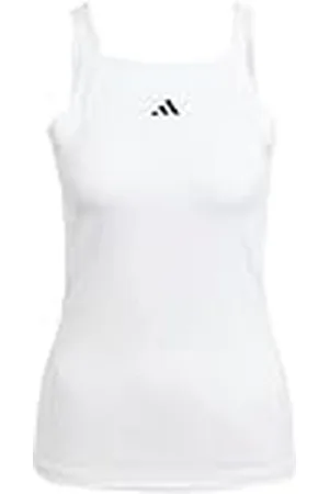 adidas Mujer AEROREADY Train Essentials Minimal Branding Tank Top, White/Black, XXS