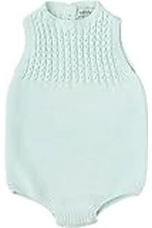 BABIDU Pelele Bebé de Punto Modelo Recuerdo, Pelele Sin Mangas con Tejido Trenzado en el Pecho, Cuello Redondo Cerrado y Cierre Inferior de Botones, Ropa Bebé Niño y Niña Unisex Suave y Fresca