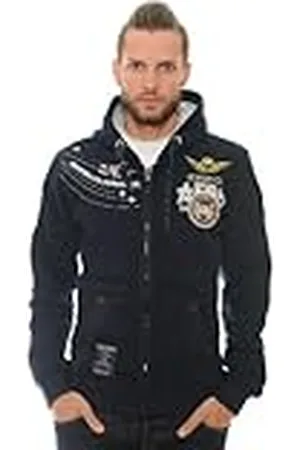 Geographical Norway Faero Men Sudadera con Capucha, Bleu, S para Hombre