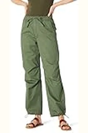 Amazon Pantalones Largos Parachute Oversize de Tiro Medio con Pernera Ancha Mujer, , L