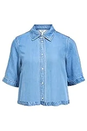 Object Objframe 2/4 Re Denim Top Noos, , XS Mujeres