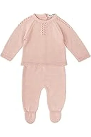BABIDU Conjunto Jersey de Punto Calado y Polaina a Juego, , 3 Meses Unisex bebé