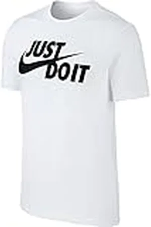 Nike M NSW tee Just Do It Swoosh Camiseta, Hombre, Blanco (White/Black), S-T