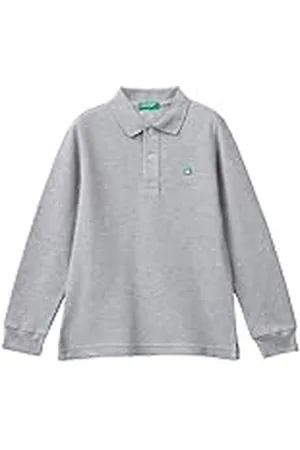 Benetton Camiseta Polo M/L 3089c300z, Camisa de polo Niños, Gris (Grigio Melange Medio 501), S