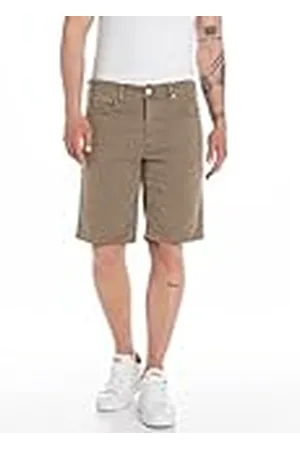 Replay Pantalones cortos vaqueros con elástico para hombre, marrón (Peanut 725), 30W