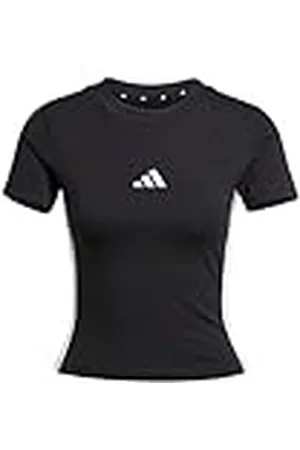 adidas Mujer Essentials 3 Stripes Slim Baby T-Shirt, Black/White, M