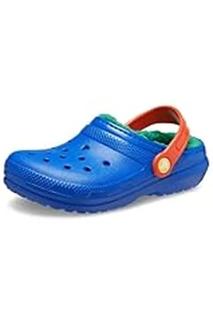 Crocs Unisex Niño Classic Lined Clog T Zueco, Blue Bolt/Multi, 25/26 EU