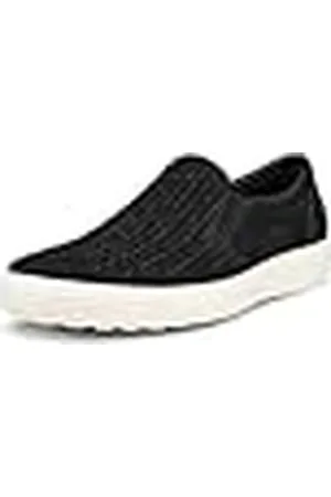 Ecco Tenis Soft 7 Woven Slip on 2.0 para Hombre, Nobuck Negro, 6/6.5 Reino Unido, Negro, Nobuck, 6/6.5 UK