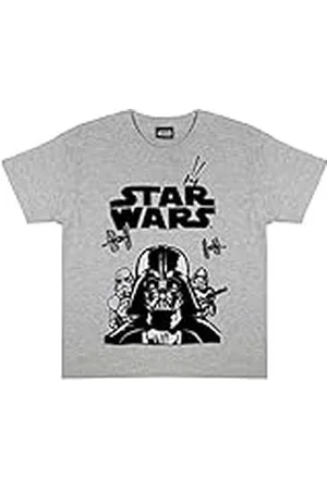 Popgear Camiseta Star Wars para Niño, T-Shirt Darth Vader Oficial, 3-13 Años, Color Gris Jaspeado
