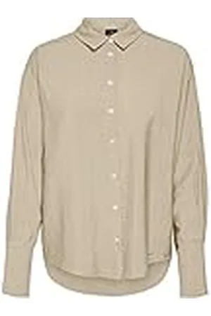 VERO MODA Vmlena LS Wvn Noos-Camiseta Top, Crema Irlandesa, L para Mujer
