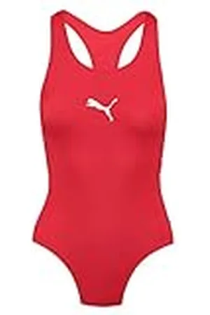 PUMA 100000068002010 Swim Women Racerback Swimsuit 1P Color: Red - Talla: S